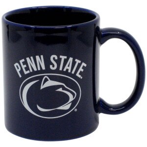 navy ceramic mug with arched Penn State over Athletic Logo